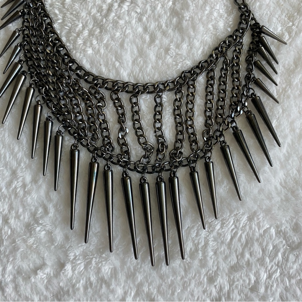 Free People Silver Fringe Necklace - Picture 2 of 4